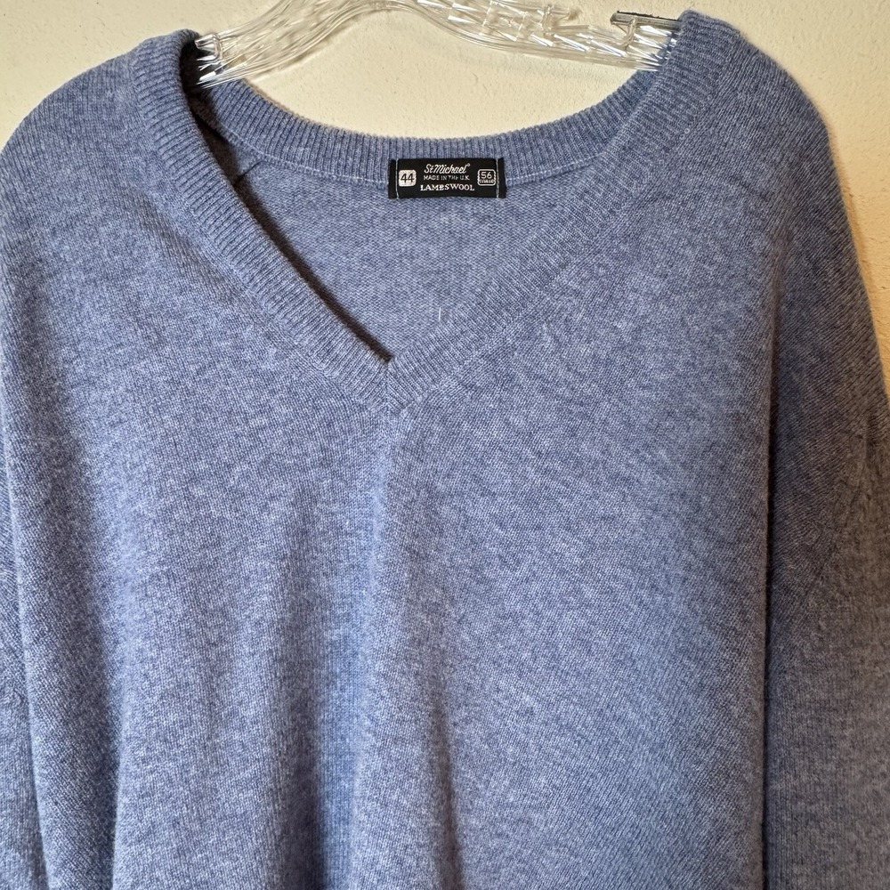 VINTAGE ST MICHAEL 100% Lambs Wool V-Neck Sweater Size Large 44 Mens